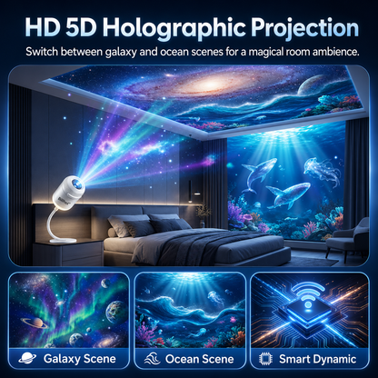 Billhol® Night Light Star Projector – Smart Holographic Galaxy Lamp for Bedroom, Kids & Relaxing Ambient Lighting
