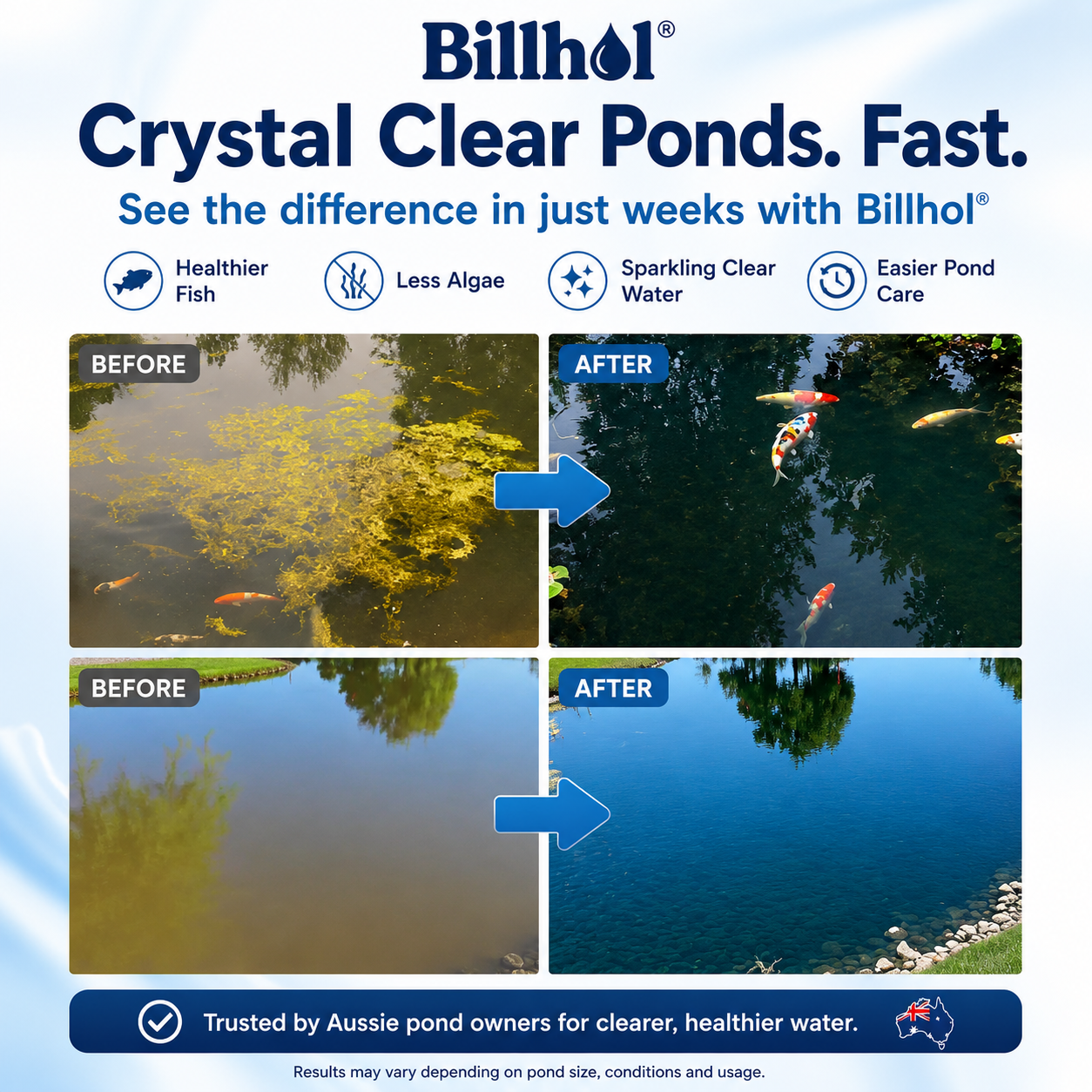 Billhol® Aqua-Sentra Pro Formula– End Algae Nightmares, Restore Your Pond’s Beauty Fast!🔴