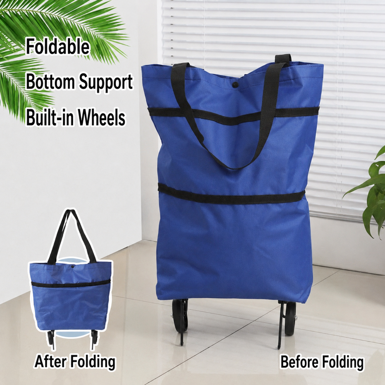 Portable Foldable Shopping Trolley Bag with Wheels