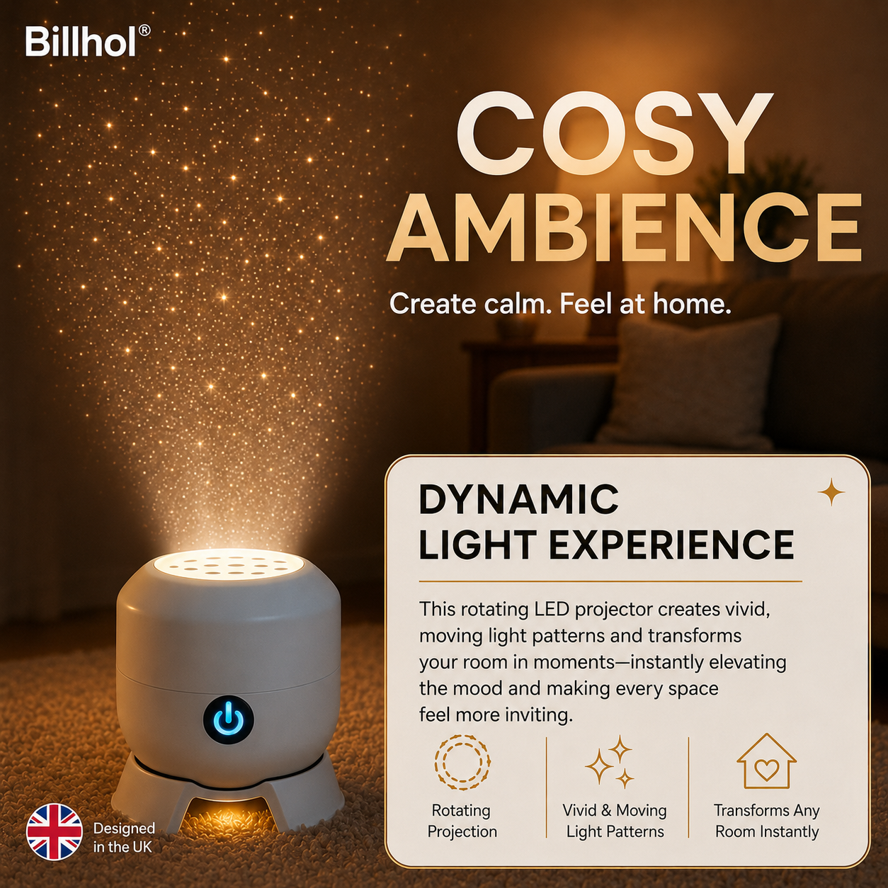 🔥Last day 70%off丨Billhol® Night Light Projector — Smart 5D Holographic Starry Sky & Ocean Projector 🐦‍🔥