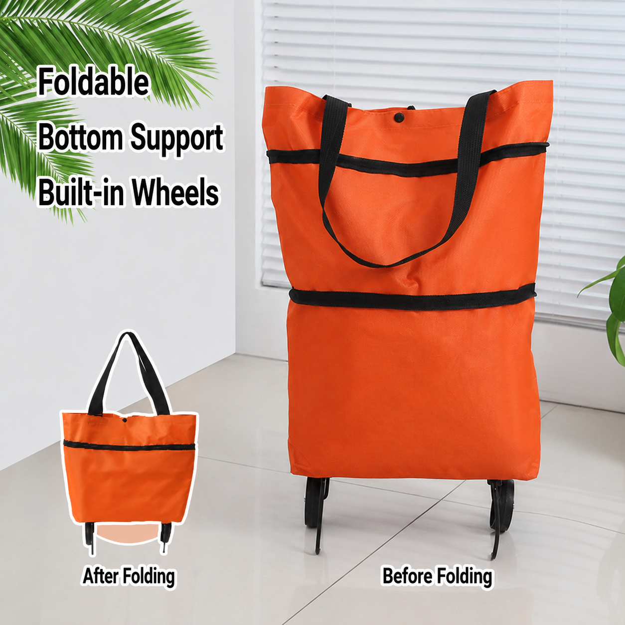 Portable Foldable Shopping Trolley Bag with Wheels