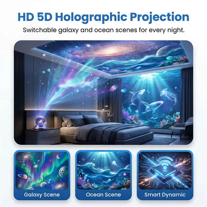 Topacme® Smart Dynamic 5D Galaxy & Ocean Atmosphere Projector Night Light™