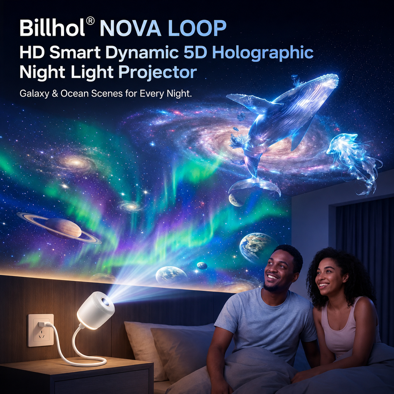 Billhol® Night Light Projector – Smart Holographic Star Projector🔴