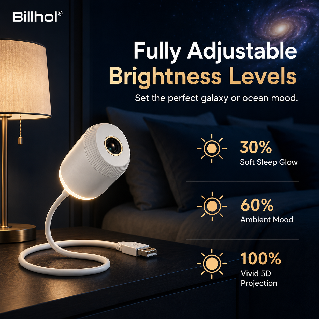 Billhol® Night Light Projector – Smart Holographic Star Projector🔴