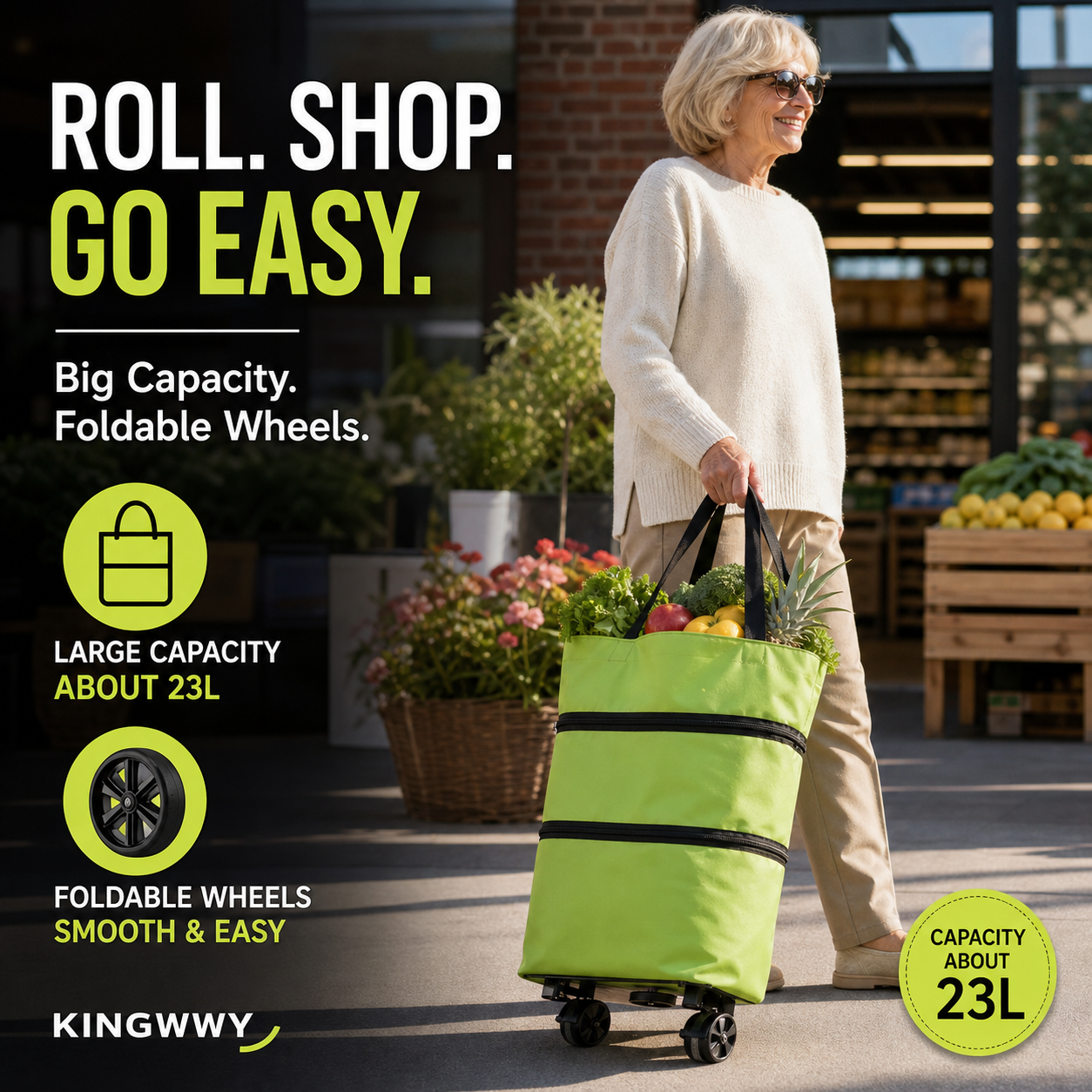 ❤Last Day 70% OFF🛒Ivosoma® Foldable 2-in-1 Rolling Shopping Bag🌊