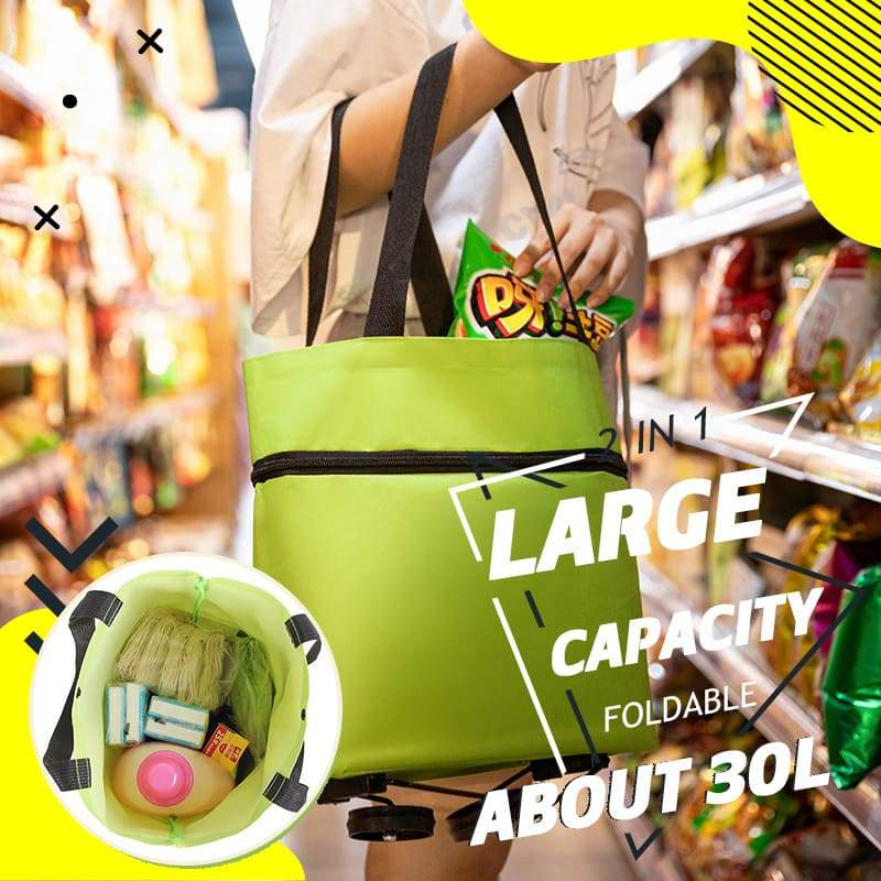 ❤Last Day 70% OFF🛒Ivosoma® Foldable 2-in-1 Rolling Shopping Bag🌊