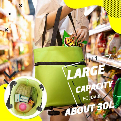 ❤Last Day 70% OFF🛒Ivosoma® Foldable 2-in-1 Rolling Shopping Bag🌊