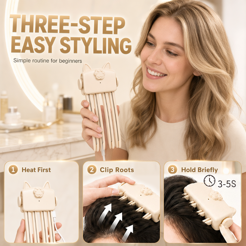 🎉48K+ Sold 💇 Wireless Heated Volumizing Root Lift Clip, Portable Travel Hair Styling Tool for Flat Fine Hair🔴